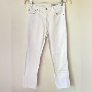 AG Adriano Goldschmied White Straight Leg Jeans